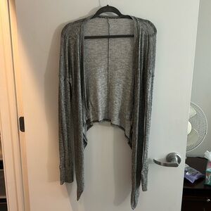 Grey Woven Loose Cardigan - Size M